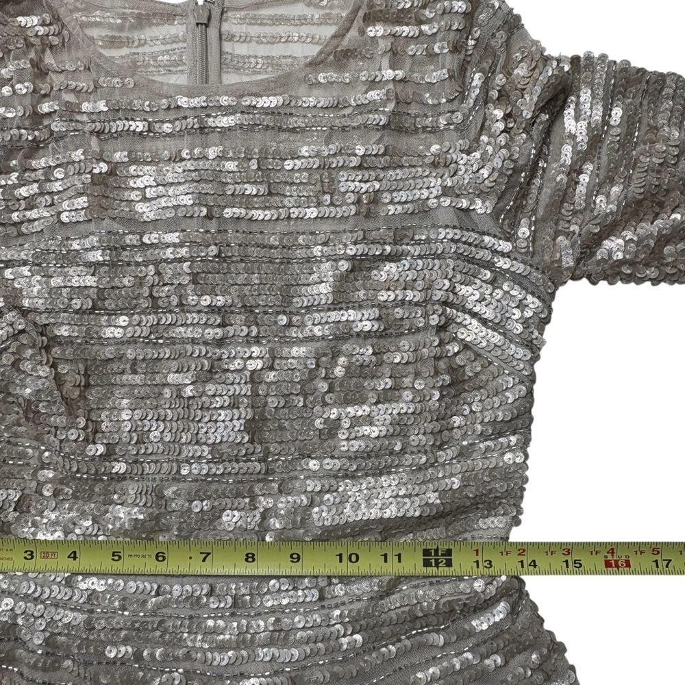 NWT Johnny Was Champagne Beaded Mesh Dress Size 4 Cocktail Party Evening Event - Picture 9 of 14